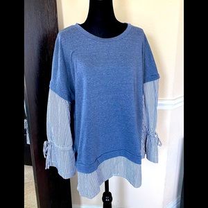 Blue layered look top